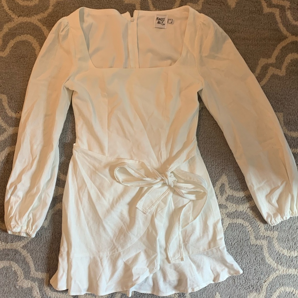 Princess Polly white wrap dress